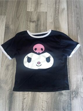 Black Kuromi Graphic Ringer Tee